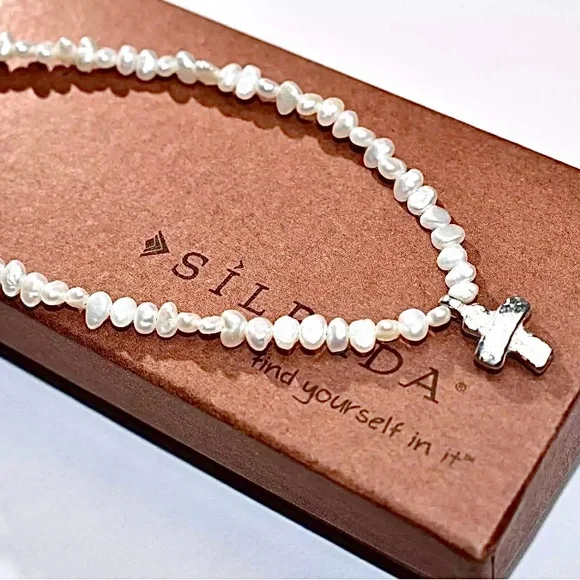 RARE Silpada Stunning Vintage Sterling Silver and Freshwater Pearl Necklace - Picture 7 of 9